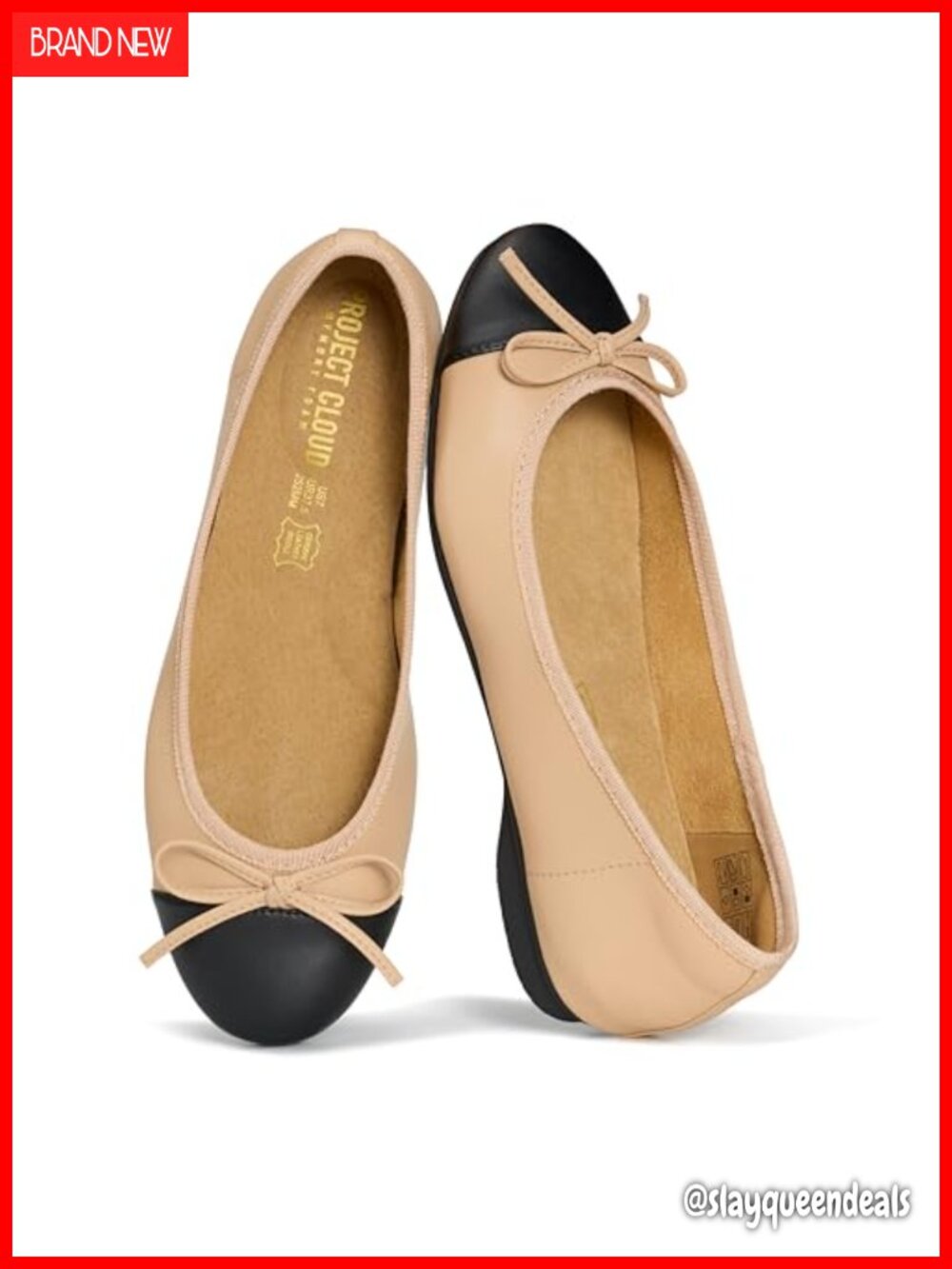 Women's Leather Insole Ballet Flats Comfortable Slip-On Dress Shoes